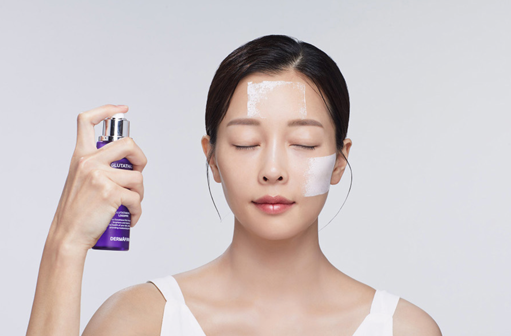 DermAfirm Glutathione Melting Film application on girl