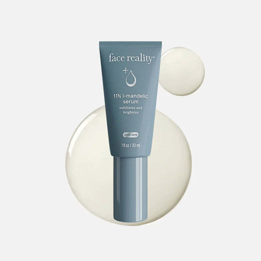 Face Reality 11% Mandelic Serum Bottle with texture