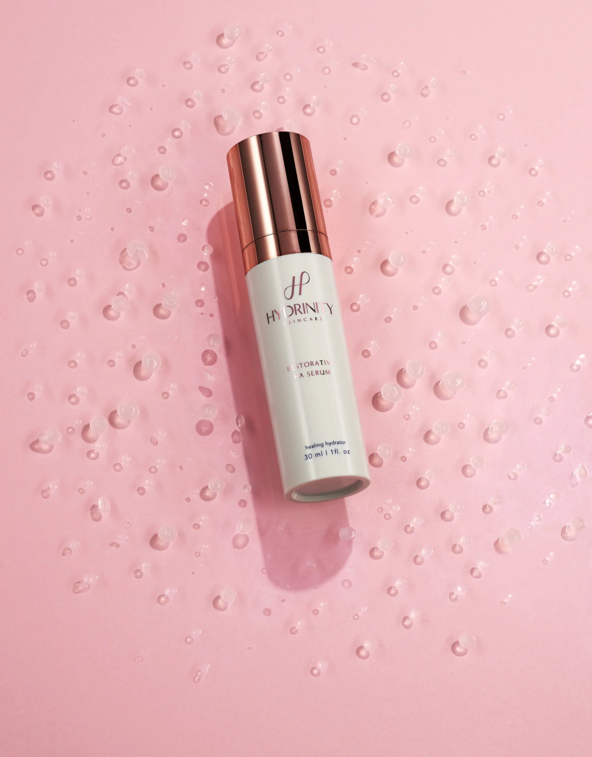 Restorative HA serum pink background