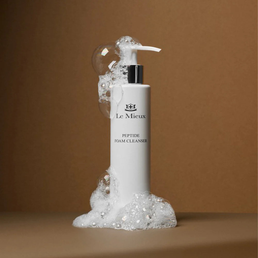 Le Mieux Peptide Foam Cleanser with bubbles around