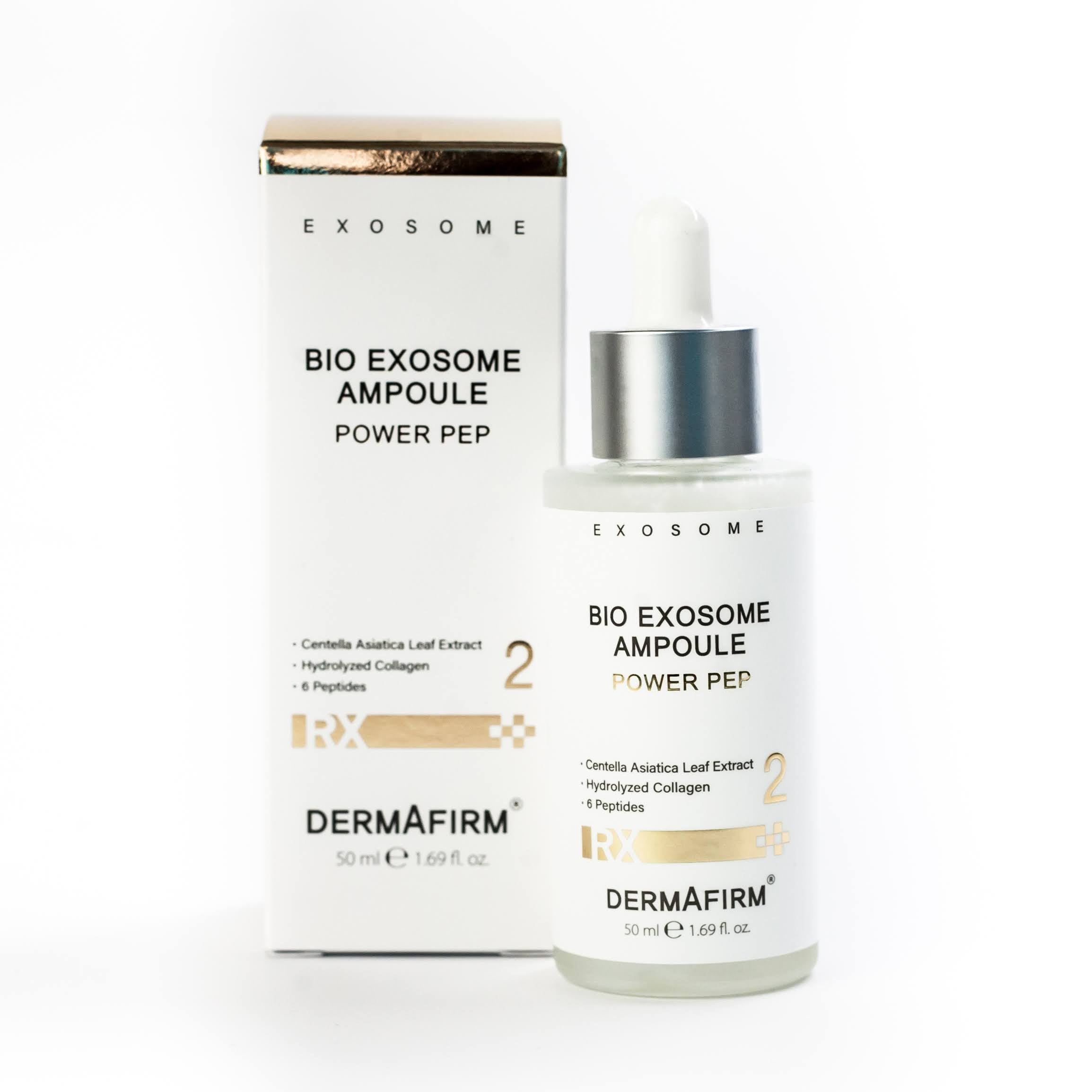 DermAfirm Bio Exosome Ampoule Power Pep Box & Bottle