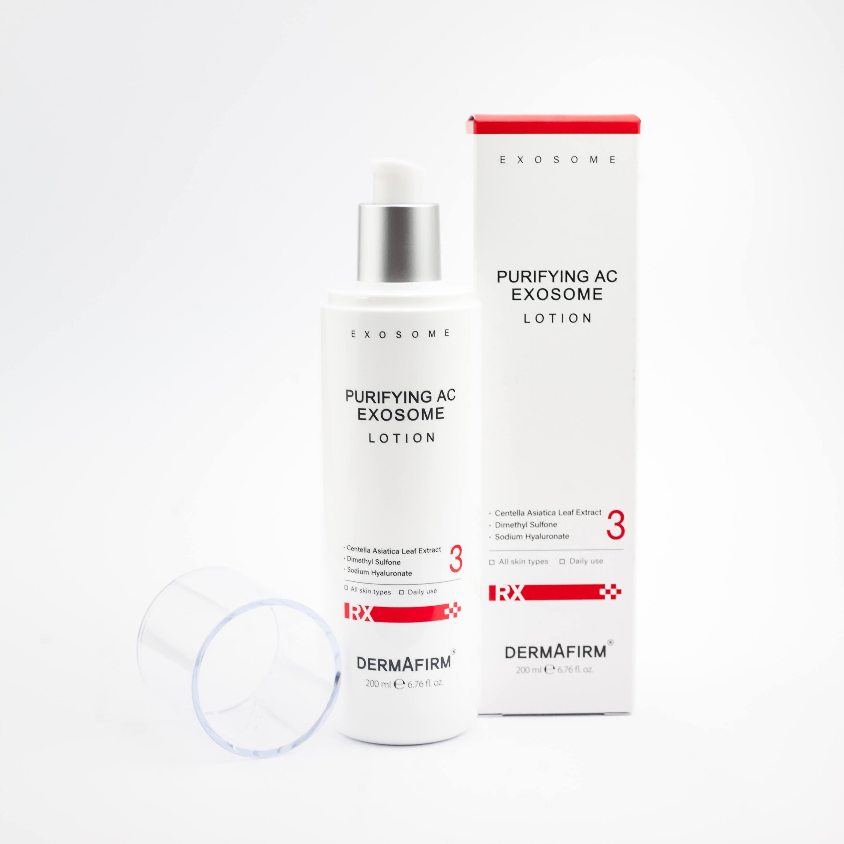 DermAfirm Purifying AC Exosome Lotion bottle & box